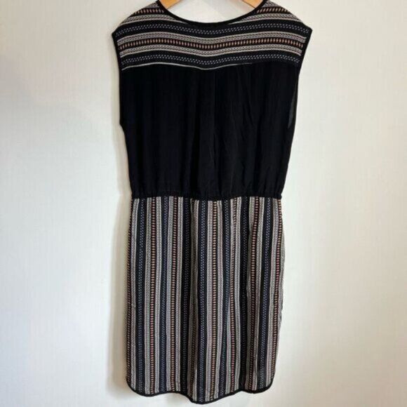 Melissa Nepton Women’s Medium Black Roxy Hi Low Short Dress Tie Short Sleeve - Picture 11 of 16